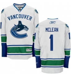 Youth Reebok Vancouver Canucks #1 Kirk Mclean Authentic White Away NHL Jersey