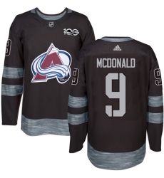 Men's Adidas Colorado Avalanche #9 Lanny McDonald Authentic Black 1917-2017 100th Anniversary NHL Jersey