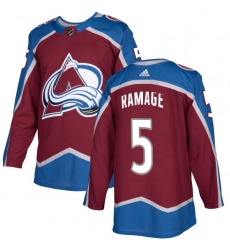 Youth Adidas Colorado Avalanche #5 Rob Ramage Authentic Burgundy Red Home NHL Jersey