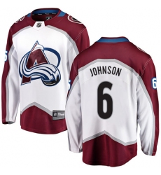 Men's Colorado Avalanche #6 Erik Johnson Fanatics Branded White Away Breakaway NHL Jersey