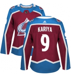 Women's Adidas Colorado Avalanche #9 Paul Kariya Authentic Burgundy Red Home NHL Jersey