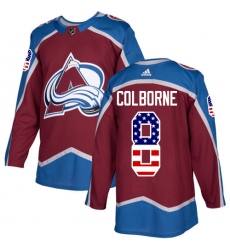 Youth Adidas Colorado Avalanche #8 Joe Colborne Authentic Burgundy Red USA Flag Fashion NHL Jersey