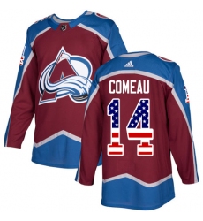 Youth Adidas Colorado Avalanche #14 Blake Comeau Authentic Burgundy Red USA Flag Fashion NHL Jersey