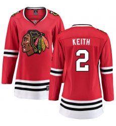Women's Chicago Blackhawks #2 Duncan Keith Fanatics Branded Red Home Breakaway NHL Jersey