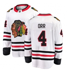 Men's Chicago Blackhawks #4 Bobby Orr Fanatics Branded White Away Breakaway NHL Jersey