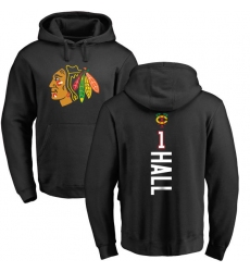 NHL Adidas Chicago Blackhawks #1 Glenn Hall Black Backer Pullover Hoodie