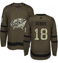 Youth Adidas Columbus Blue Jackets #18 Pierre-Luc Dubois Authentic Green Salute to Service NHL Jersey