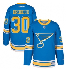 Youth Reebok St. Louis Blues #30 Martin Brodeur Premier Blue 2017 Winter Classic NHL Jersey