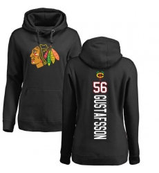 NHL Women's Adidas Chicago Blackhawks #56 Erik Gustafsson Black Backer Pullover Hoodie