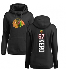 NHL Women's Adidas Chicago Blackhawks #67 Tanner Kero Black Backer Pullover Hoodie