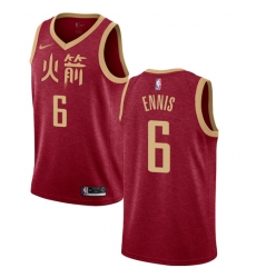 Women's Nike Houston Rockets #6 Tyler Ennis Swingman Red NBA Jersey - 2018 19 City Edition