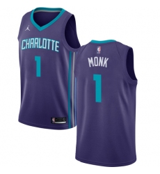Men's Nike Jordan Charlotte Hornets #1 Malik Monk Authentic Purple NBA Jersey Statement Edition