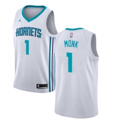 Men's Nike Jordan Charlotte Hornets #1 Malik Monk Authentic White NBA Jersey - Association Edition