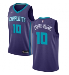 Men's Nike Jordan Charlotte Hornets #10 Michael Carter-Williams Authentic Purple NBA Jersey Statement Edition