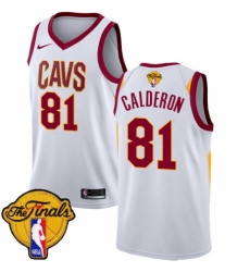 Youth Nike Cleveland Cavaliers #81 Jose Calderon Authentic White 2018 NBA Finals Bound NBA Jersey - Association Edition