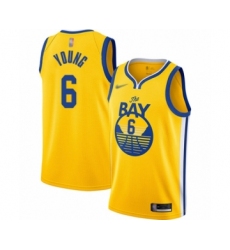 Women's Golden State Warriors #6 Nick Young Swingman Gold Finished Basketball Jersey - Statement Edition