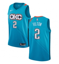 Men's Nike Oklahoma City Thunder #2 Raymond Felton Swingman Turquoise NBA Jersey - City Edition
