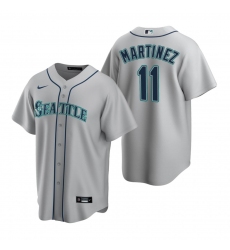 Men's Nike Seattle Mariners #11 Edgar Martinez Gray Road Stitched Baseball Jersey