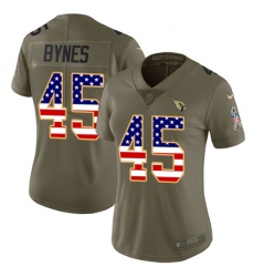 Women's Nike Arizona Cardinals #45 Josh Bynes Limited Olive/USA Flag 2017 Salute to Service NFL Jersey