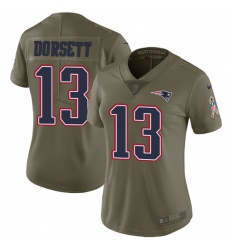 Women's Nike New England Patriots #13 Phillip Dorsett Limited Olive 2017 Salute to Service NFL Jersey
