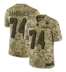 Youth Nike Atlanta Falcons #74 Ty Sambrailo Limited Camo 2018 Salute to Service NFL Jersey