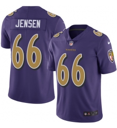 Men's Nike Baltimore Ravens #66 Ryan Jensen Limited Purple Rush Vapor Untouchable NFL Jersey