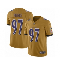 Men's Baltimore Ravens #97 Michael Pierce Limited Gold Inverted Legend Football Jersey