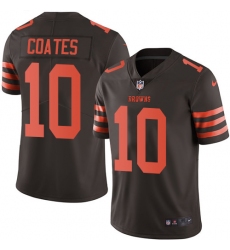 Men's Nike Cleveland Browns #10 Sammie Coates Elite Brown Rush Vapor Untouchable NFL Jersey