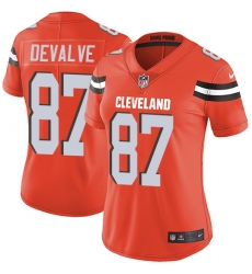 Women's Nike Cleveland Browns #87 Seth DeValve Orange Alternate Vapor Untouchable Elite Player NFL Jersey