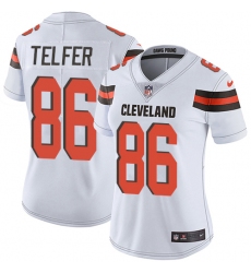Women's Nike Cleveland Browns #86 Randall Telfer White Vapor Untouchable Limited Player NFL Jersey