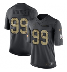 Youth Nike Indianapolis Colts #99 Al Woods Limited Black 2016 Salute to Service NFL Jersey