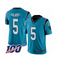 Men's Carolina Panthers #5 Michael Palardy Limited Blue Rush Vapor Untouchable 100th Season Football Jersey