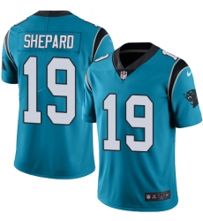 Men's Nike Carolina Panthers #19 Russell Shepard Blue Alternate Vapor Untouchable Limited Player NFL Jersey