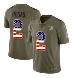 Youth Nike New York Giants #2 Aldrick Rosas Limited Olive/USA Flag 2017 Salute to Service NFL Jersey