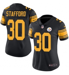 Women's Nike Pittsburgh Steelers #39 Daimion Stafford Limited Black Rush Vapor Untouchable NFL Jersey