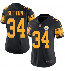 Women's Nike Pittsburgh Steelers #20 Cameron Sutton Limited Black Rush Vapor Untouchable NFL Jersey