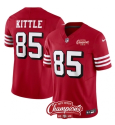 Men's San Francisco 49ers #85 George Kittle Red 2023 F.U.S.E. NFC West Champions Alternate Football Stitched Jersey