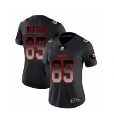 Women's San Francisco 49ers #85 George Kittle Limited Black Smoke Fashion Football Jersey