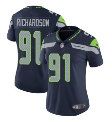 Women's Nike Seattle Seahawks #91 Sheldon Richardson Navy Blue Team Color Vapor Untouchable Limited Player NFL Jersey