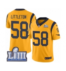 Youth Nike Los Angeles Rams #58 Cory Littleton Limited Gold Rush Vapor Untouchable Super Bowl LIII Bound NFL Jersey