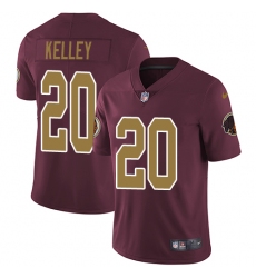Youth Nike Washington Redskins #20 Rob Kelley Burgundy Red/Gold Number Alternate 80TH Anniversary Vapor Untouchable Elite Player NFL Jersey