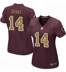 Women's Nike Washington Redskins #14 Ryan Grant Game Burgundy Red/Gold Number Alternate 80TH Anniversary NFL Jersey
