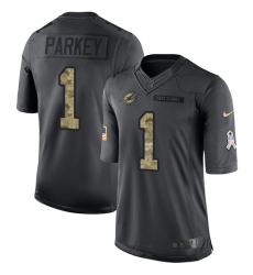 Youth Nike Miami Dolphins #1 Cody Parkey Limited Black 2016 Salute to Service NFL Jersey