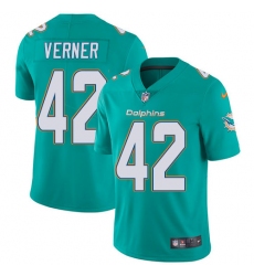 Men's Nike Miami Dolphins #42 Alterraun Verner Aqua Green Team Color Vapor Untouchable Limited Player NFL Jersey