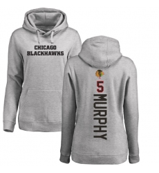 NHL Women's Adidas Chicago Blackhawks #5 Connor Murphy Ash Backer Pullover Hoodie