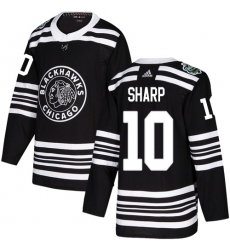 Men's Adidas Chicago Blackhawks #10 Patrick Sharp Authentic Black 2019 Winter Classic NHL Jersey