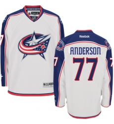 Men's Reebok Columbus Blue Jackets #77 Josh Anderson Authentic White Away NHL Jersey