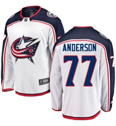 Youth Columbus Blue Jackets #77 Josh Anderson Fanatics Branded White Away Breakaway NHL Jersey