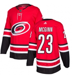 Youth Adidas Carolina Hurricanes #23 Brock McGinn Authentic Red Home NHL Jersey