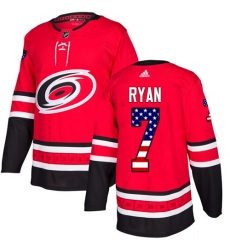 Men's Adidas Carolina Hurricanes #7 Derek Ryan Authentic Red USA Flag Fashion NHL Jersey
